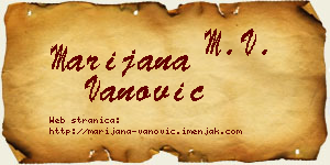 Marijana Vanović vizit kartica